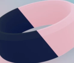 Women's QALO Duo Silicone Ring - Navy/Light Pink
