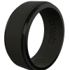 QALO Standard Men's Black Step Edge Polished Silicone Ring