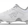 Ringor Flite Womens Softball Spikes - White/Silver