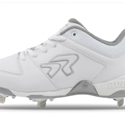 Ringor Flite Womens Softball Spikes - White/Silver