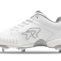 Ringor Flite Womens Softball Spikes - Pitching Toe White/Silver