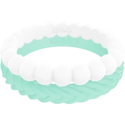 Women's QALO Stackable Silicone Ring Set - Spring Rush