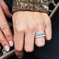 Women's QALO Stackable Silicone Ring Set - Spring Rush