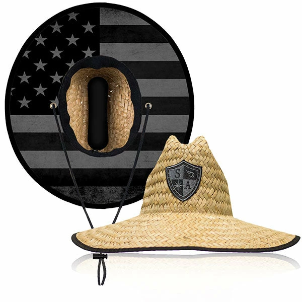 SA Company SA Straw Hat - Under Brim Blackout American Flag 1 SA Company SA Straw Hat - Under Brim Blackout American Flag