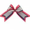 Nooga Bows Triple Ribbon Layered Hair Bow - Red, Black, Grey