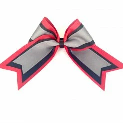 Nooga Bows Triple Ribbon Layered Hair Bow - Red, Black, Grey