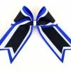 Nooga Bows Triple Ribbon Layered Hair Bow - Blue, White, Black