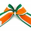 Nooga Bows Triple Ribbon Layered Hair Bow - Emerald Green, White, Orange