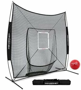 Powernet DLX Baseball/Softball 7x7 Training Net, 16oz Training Ball, Strike Zone Attachment BUNDLE 1 Powernet DLX Baseball/Softball 7x7 Training Net, 16oz Training Ball, Strike Zone Attachment BUNDLE
