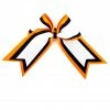 Nooga Bows Triple Ribbon Layered Hair Bow - Orange, Black, White