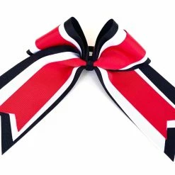 Nooga Bows Triple Ribbon Layered Hair Bow - Black, White, Red