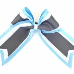 Nooga Bows Triple Ribbon Layered Hair Bow - Carolina Blue, White, Gray