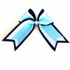 Nooga Bows Triple Ribbon Layered Hair Bow - Navy, White, Baby Blue Glitter