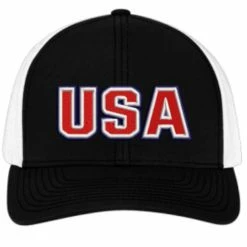 Pacific Headwear Snapback Hat - USA Red & White