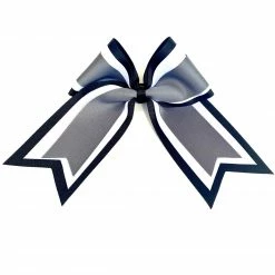 Nooga Bows Triple Ribbon Layered Hair Bow - Black, White, Grey