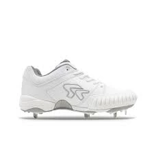 Ringor Flite Womens Softball Spikes - Pitching Toe White/Silver
