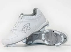 Ringor Flite Softball Cleats - Molded White/Silver